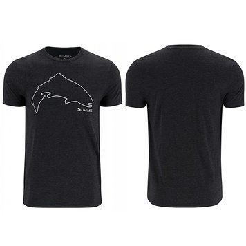 Футболка Simms Trout Outline T-Shirt Dark Gunmetal Heather XL (13519-1293-50) 2300879 фото