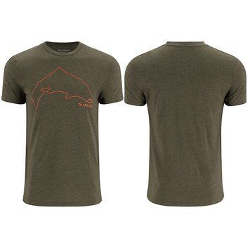 Футболка Simms Trout Outline T-Shirt Loden Heather XL (13519-1274-50) 2300884 фото